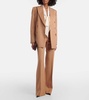 Low-rise striped wool flared pants
