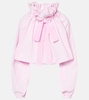 Iconic bow-detail ruffled cotton blouse