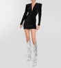 Gathered velvet minidress