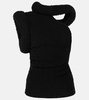 Asymmetric knitted wool-blend top