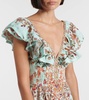 Floral tiered linen maxi dress