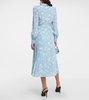 Floral silk shirt dress