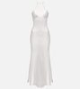 Silk-blend midi dress