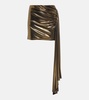 Draped metallic miniskirt