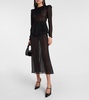 Silk georgette midi dress