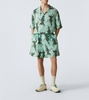Printed linen bowling shirt