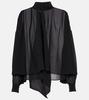 Tie-neck silk georgette blouse