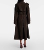 Double-breasted suede trench coat