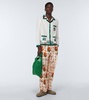 Tobacco Signet printed silk pants