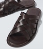 Leather slip-on shoes