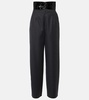 High-rise virgin wool straight pants