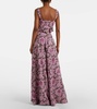 Marea Wisteria embroidered linen wide-leg pants