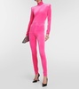 Turtleneck velvet jumpsuit