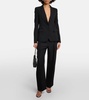 Single-breasted wool blend blazer