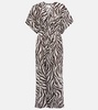 Dorotea zebra-print cotton midi dress
