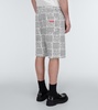 Patchwork print cotton shorts