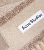 Logo fringed wool-blend scarf