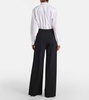 High-rise wool-blend wide-leg pants
