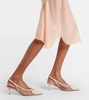 Le Cœur fishnet leather slingback pumps
