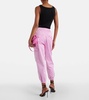 High-rise cotton cargo pants
