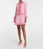 Fringe-trimmed tweed minidress