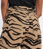 Tiger-print wool-blend flared pants