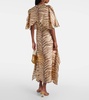 Printed silk midi dress