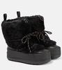 Shearling-trimmed snow boots