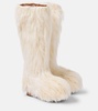 Faux fur knee-high boots