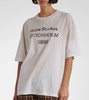 Distressed logo cotton and hemp T-shirt