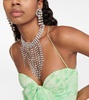 Crystal-embellished fringe necklace