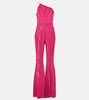 One-shoulder flared jumpsuit