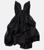Illuminate draped linen and silk minidress