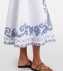 Hazel embroidered linen midi dress
