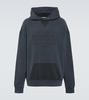 Logo faded cotton jersey hoodie
