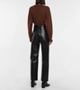 90s Pinch Waist leather-blend pants