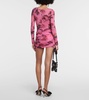 Floral ruched miniskirt