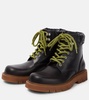 Haddock leather combat boots