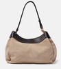 Parachute Knot Maxi suede tote bag