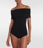Off-shoulder knit bodysuit