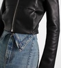 Cropped leather jacket