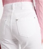 Chain-detail high-rise bootcut jeans