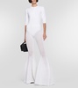 Waffle-knit flared pants