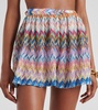 Zig Zag metallic knit shorts
