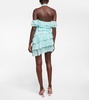 Halterneck ruffle-detail silk minidress