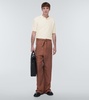 Cotton-blend bouclé polo shirt