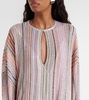 Striped lamé kaftan