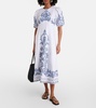 Hazel embroidered linen midi dress