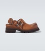 Leather slingback mules