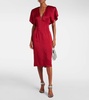 Draped satin midi dress